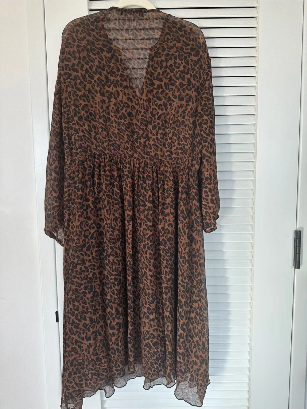 Zara Brown and Black Leopard Print Dress - Picture 4 of 4